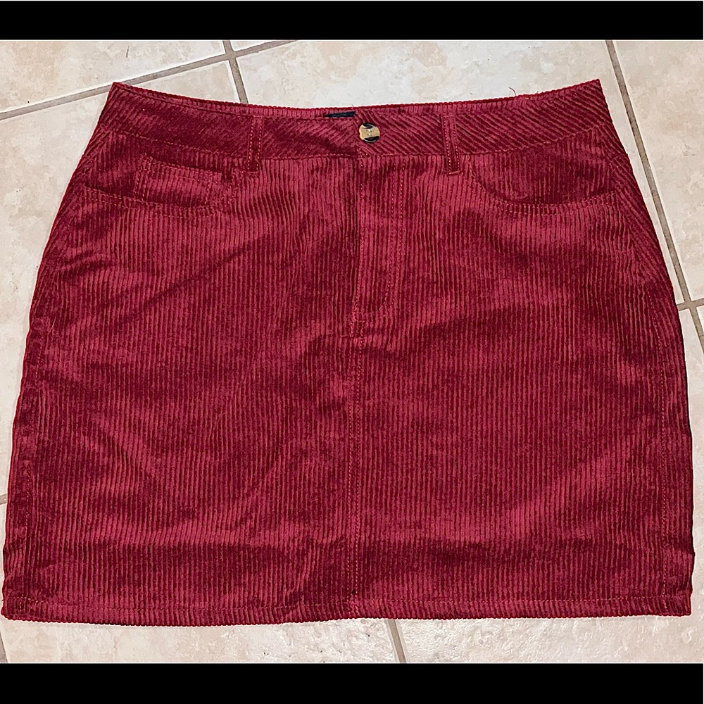 Corduroy cherry skirt